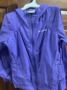 Columbia lightweight zip up girls jacket size extra small with hood like new